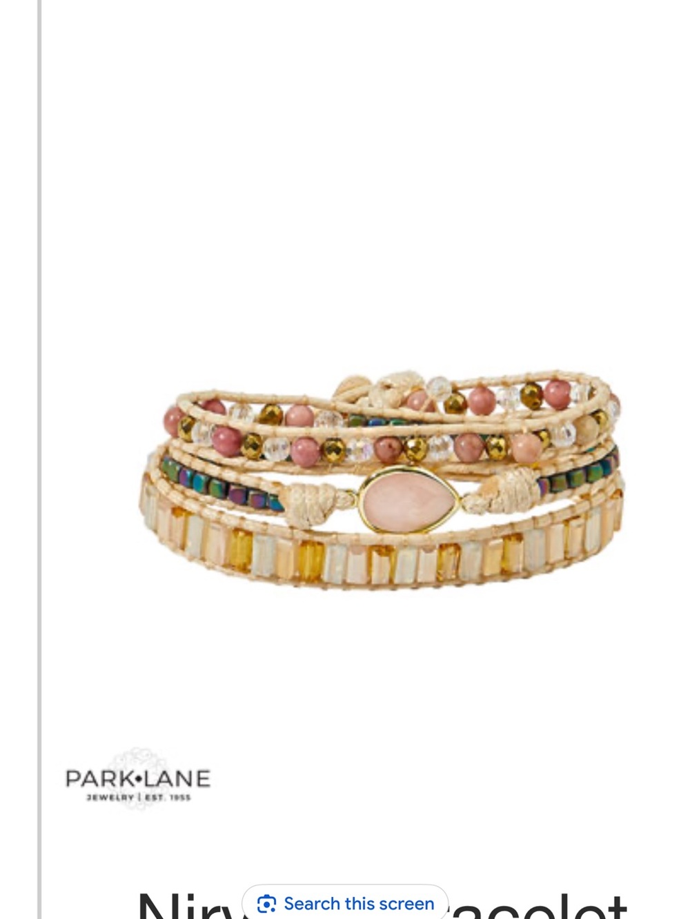 Park Lane Pink and Cream  Beaded Wrap Bracelet nirvana